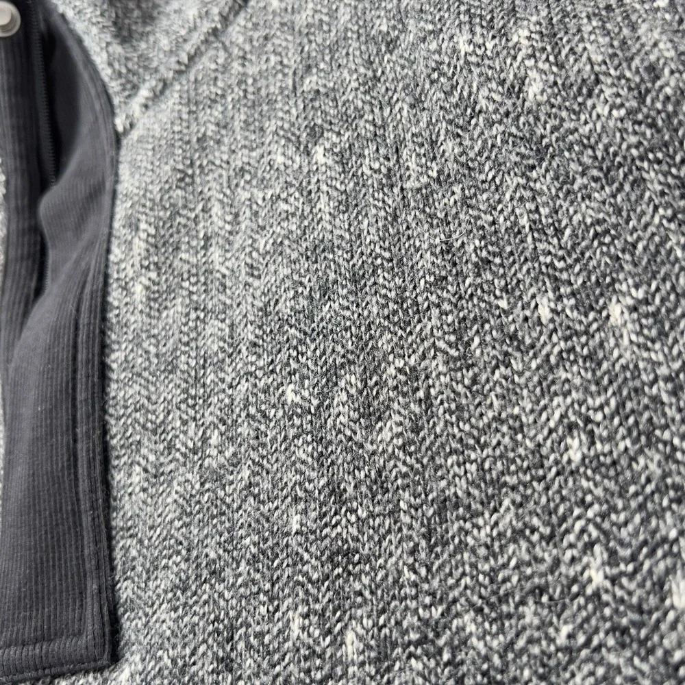 Carbon2Cobalt Herringbone Fleece 1/4 Zip Pullover Sweatshirt Mens Sz XL Gray